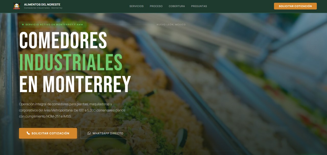 Alimentos del Noreste — captura real